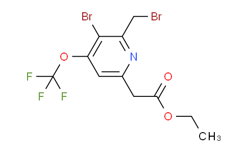 Ethyl 3-bromo-2-(bromomethyl)-4-(trifluoromethoxy)pyridine-6-acetate