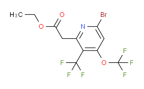 Ethyl 6-bromo-4-(trifluoromethoxy)-3-(trifluoromethyl)pyridine-2-acetate