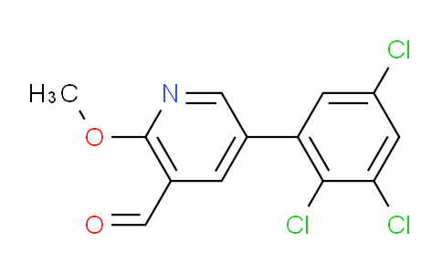 2-Methoxy-5-(2,3,5-trichlorophenyl)nicotinaldehyde