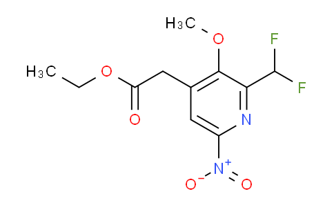 Ethyl 2-(difluoromethyl)-3-methoxy-6-nitropyridine-4-acetate
