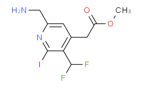 Methyl 6-(aminomethyl)-3-(difluoromethyl)-2-iodopyridine-4-acetate
