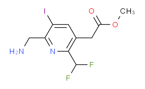 Methyl 2-(aminomethyl)-6-(difluoromethyl)-3-iodopyridine-5-acetate