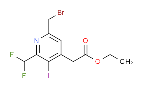 Ethyl 6-(bromomethyl)-2-(difluoromethyl)-3-iodopyridine-4-acetate