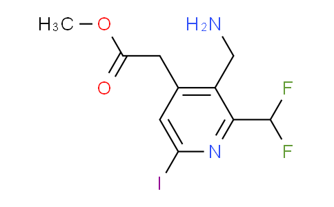 Methyl 3-(aminomethyl)-2-(difluoromethyl)-6-iodopyridine-4-acetate