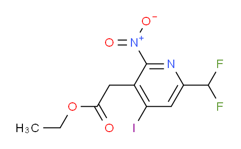 Ethyl 6-(difluoromethyl)-4-iodo-2-nitropyridine-3-acetate