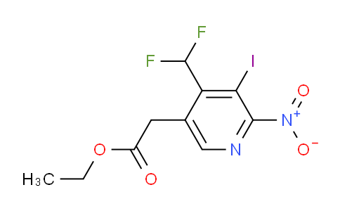 Ethyl 4-(difluoromethyl)-3-iodo-2-nitropyridine-5-acetate