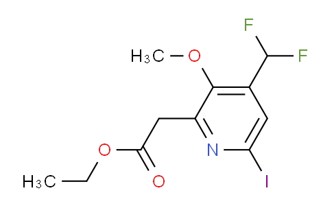 Ethyl 4-(difluoromethyl)-6-iodo-3-methoxypyridine-2-acetate