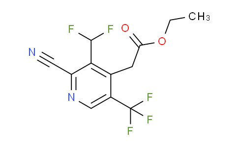 Ethyl 2-cyano-3-(difluoromethyl)-5-(trifluoromethyl)pyridine-4-acetate
