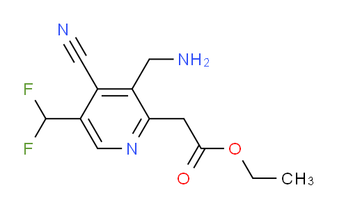 Ethyl 3-(aminomethyl)-4-cyano-5-(difluoromethyl)pyridine-2-acetate