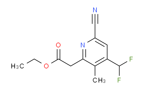 Ethyl 6-cyano-4-(difluoromethyl)-3-methylpyridine-2-acetate