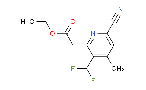 Ethyl 6-cyano-3-(difluoromethyl)-4-methylpyridine-2-acetate