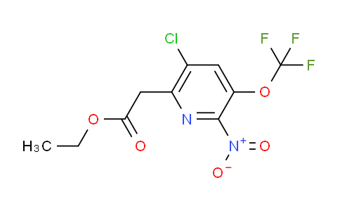 Ethyl 5-chloro-2-nitro-3-(trifluoromethoxy)pyridine-6-acetate