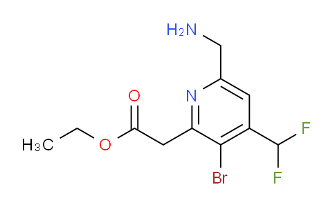 AM206653 | 1805340-70-8 | Ethyl 6-(aminomethyl)-3-bromo-4-(difluoromethyl)pyridine-2-acetate