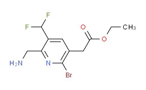 Ethyl 2-(aminomethyl)-6-bromo-3-(difluoromethyl)pyridine-5-acetate
