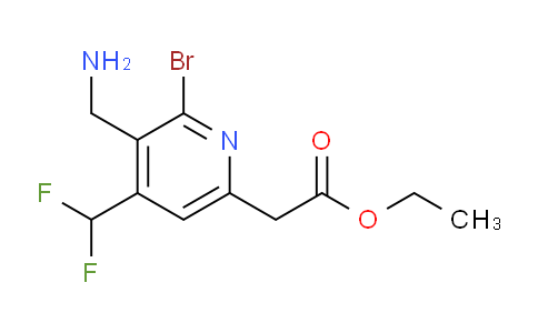 Ethyl 3-(aminomethyl)-2-bromo-4-(difluoromethyl)pyridine-6-acetate