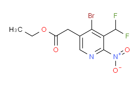 Ethyl 4-bromo-3-(difluoromethyl)-2-nitropyridine-5-acetate