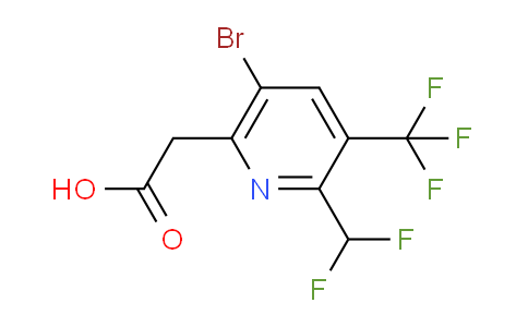 5-Bromo-2-(difluoromethyl)-3-(trifluoromethyl)pyridine-6-acetic acid