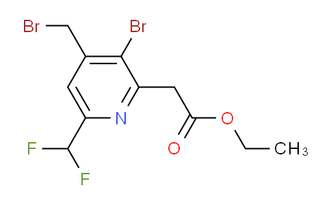 Ethyl 3-bromo-4-(bromomethyl)-6-(difluoromethyl)pyridine-2-acetate