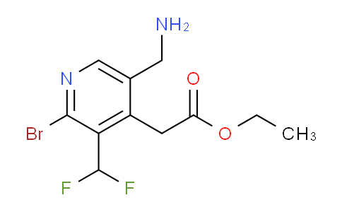 Ethyl 5-(aminomethyl)-2-bromo-3-(difluoromethyl)pyridine-4-acetate
