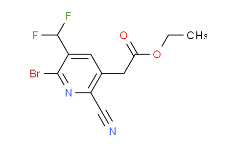 Ethyl 2-bromo-6-cyano-3-(difluoromethyl)pyridine-5-acetate