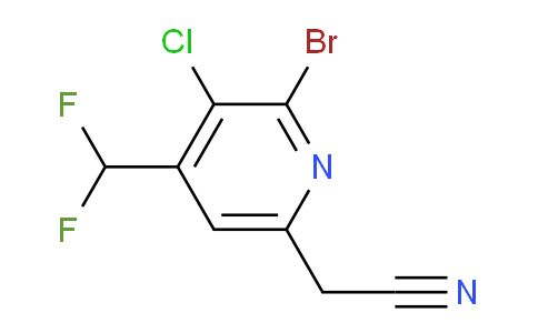2-Bromo-3-chloro-4-(difluoromethyl)pyridine-6-acetonitrile
