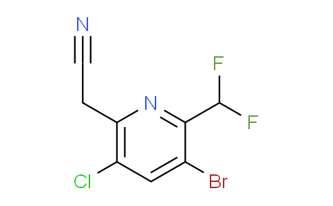 3-Bromo-5-chloro-2-(difluoromethyl)pyridine-6-acetonitrile