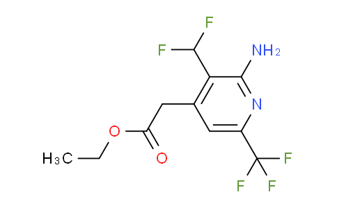 Ethyl 2-amino-3-(difluoromethyl)-6-(trifluoromethyl)pyridine-4-acetate