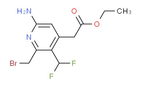 Ethyl 6-amino-2-(bromomethyl)-3-(difluoromethyl)pyridine-4-acetate
