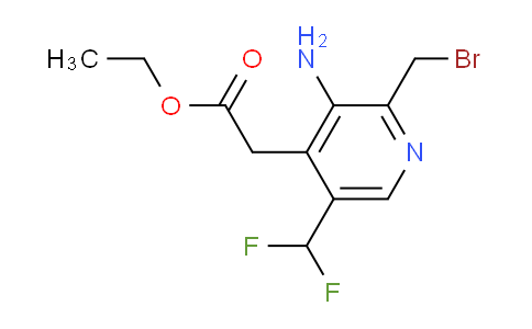 Ethyl 3-amino-2-(bromomethyl)-5-(difluoromethyl)pyridine-4-acetate