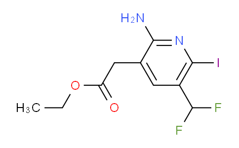 Ethyl 2-amino-5-(difluoromethyl)-6-iodopyridine-3-acetate