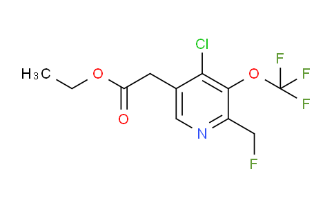 Ethyl 4-chloro-2-(fluoromethyl)-3-(trifluoromethoxy)pyridine-5-acetate