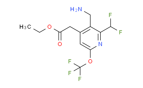 Ethyl 3-(aminomethyl)-2-(difluoromethyl)-6-(trifluoromethoxy)pyridine-4-acetate