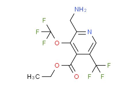 AM209906 | 1806777-67-2 | Ethyl 2-(aminomethyl)-3-(trifluoromethoxy)-5-(trifluoromethyl)pyridine-4-carboxylate