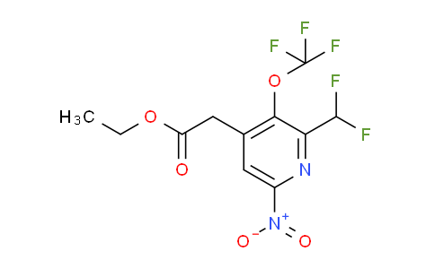 Ethyl 2-(difluoromethyl)-6-nitro-3-(trifluoromethoxy)pyridine-4-acetate