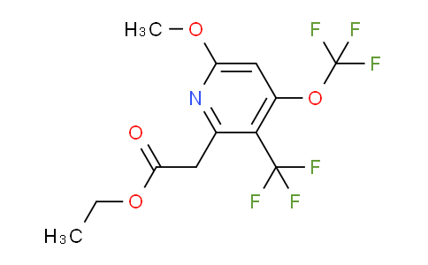 Ethyl 6-methoxy-4-(trifluoromethoxy)-3-(trifluoromethyl)pyridine-2-acetate