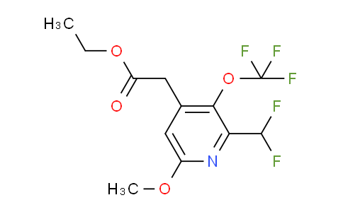 Ethyl 2-(difluoromethyl)-6-methoxy-3-(trifluoromethoxy)pyridine-4-acetate
