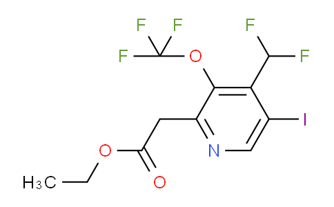 Ethyl 4-(difluoromethyl)-5-iodo-3-(trifluoromethoxy)pyridine-2-acetate