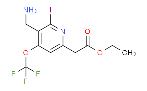 Ethyl 3-(aminomethyl)-2-iodo-4-(trifluoromethoxy)pyridine-6-acetate