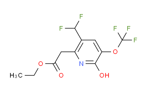 Ethyl 5-(difluoromethyl)-2-hydroxy-3-(trifluoromethoxy)pyridine-6-acetate