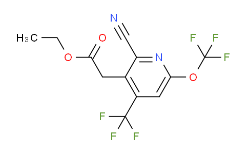 Ethyl 2-cyano-6-(trifluoromethoxy)-4-(trifluoromethyl)pyridine-3-acetate