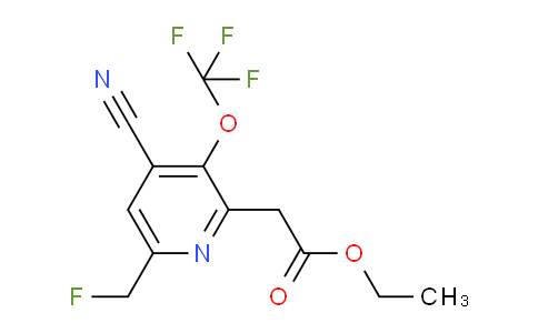 Ethyl 4-cyano-6-(fluoromethyl)-3-(trifluoromethoxy)pyridine-2-acetate