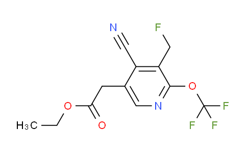 Ethyl 4-cyano-3-(fluoromethyl)-2-(trifluoromethoxy)pyridine-5-acetate