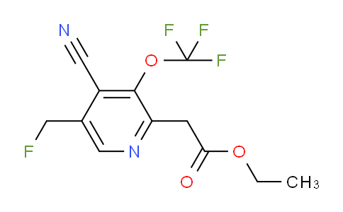 Ethyl 4-cyano-5-(fluoromethyl)-3-(trifluoromethoxy)pyridine-2-acetate