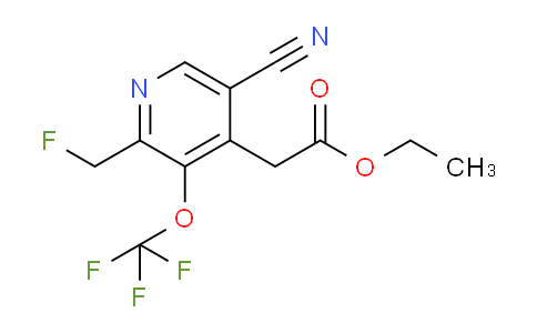 Ethyl 5-cyano-2-(fluoromethyl)-3-(trifluoromethoxy)pyridine-4-acetate