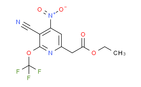 Ethyl 3-cyano-4-nitro-2-(trifluoromethoxy)pyridine-6-acetate