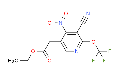 Ethyl 3-cyano-4-nitro-2-(trifluoromethoxy)pyridine-5-acetate