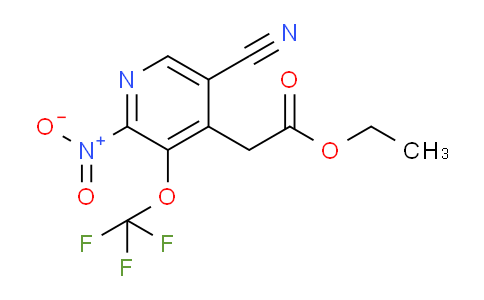 Ethyl 5-cyano-2-nitro-3-(trifluoromethoxy)pyridine-4-acetate