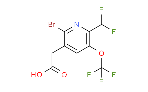 2-Bromo-6-(difluoromethyl)-5-(trifluoromethoxy)pyridine-3-acetic acid