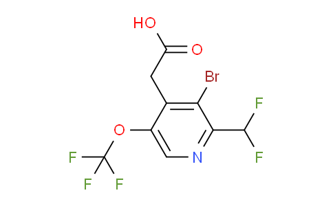 3-Bromo-2-(difluoromethyl)-5-(trifluoromethoxy)pyridine-4-acetic acid