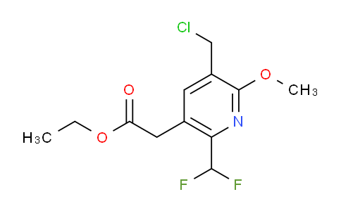 Ethyl 3-(chloromethyl)-6-(difluoromethyl)-2-methoxypyridine-5-acetate